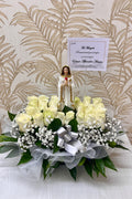 I-08  Tapizado en rosas con imagen de la Virgen