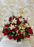 R-01 Rosas y orquídeas redondo