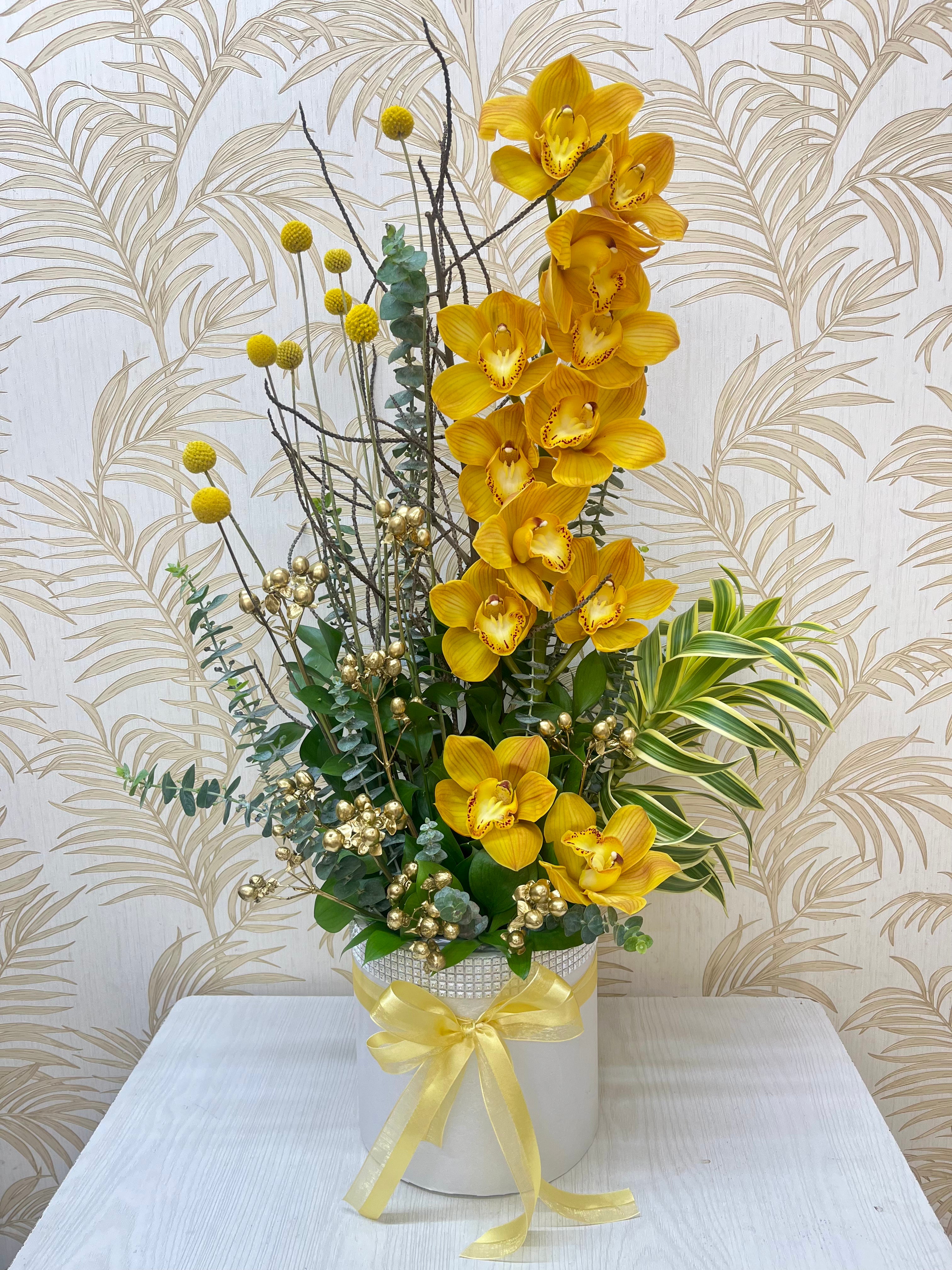 E-08   Arreglo en solo orquídeas alto