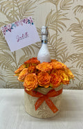 L-06    Arreglo mediano rosas redondo y licor