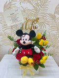 P-04  Arreglo pequeño con rosas y peluche